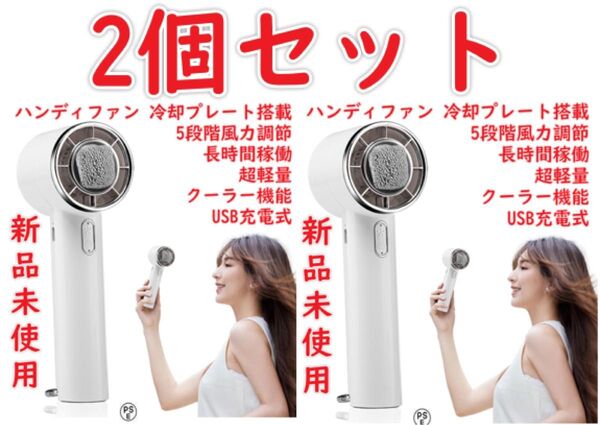 ハンディファン 冷却プレート搭載 携帯扇風機 冷感 手持ち扇風機 ハンディ扇風機 5段階風力調節 長時間稼働 超軽量 静音