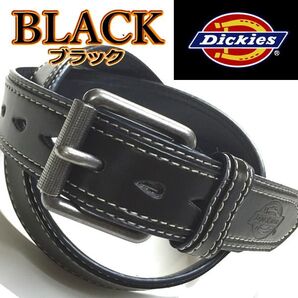 068 黒 ディッキーズ ベルト バイカラー ローラーバックル Dickies ブラック
