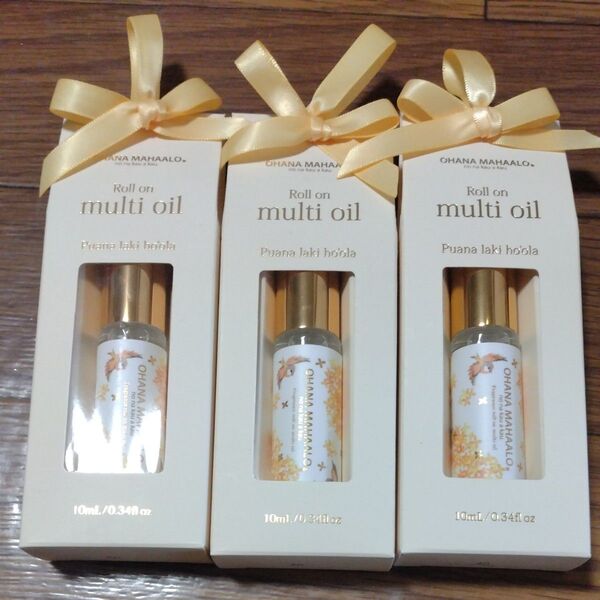 オハナマハロ (OHANA MAHAALO) ロールオンマルチオイル プアナラキ ホオラ 10mL ハンズ 3個