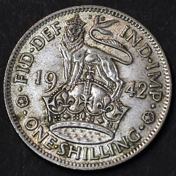1シリング銀貨 1942年 ジョージ6世 古銭 外貨 海外 外国 硬貨 貨幣 英国 イギリス