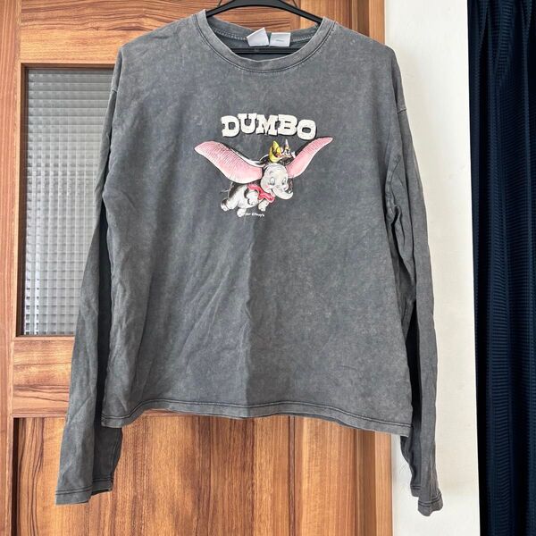 ZARA ダンボ 子供服 164センチ カットソー 長袖Tシャツ グレー ロンT ディズニー