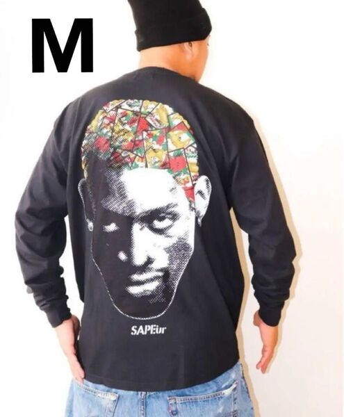 SAPEur サプール HANAFUDA HEAD L/S TEE BLACK
