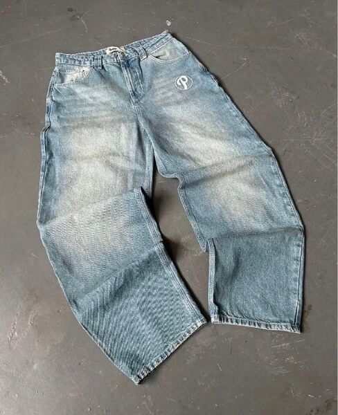 青バギーデニム スター menes jaded london bigboy似 ブルー XL