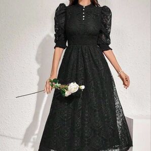 ワンピース ウエディングドレス 黒 ロングワンピース
