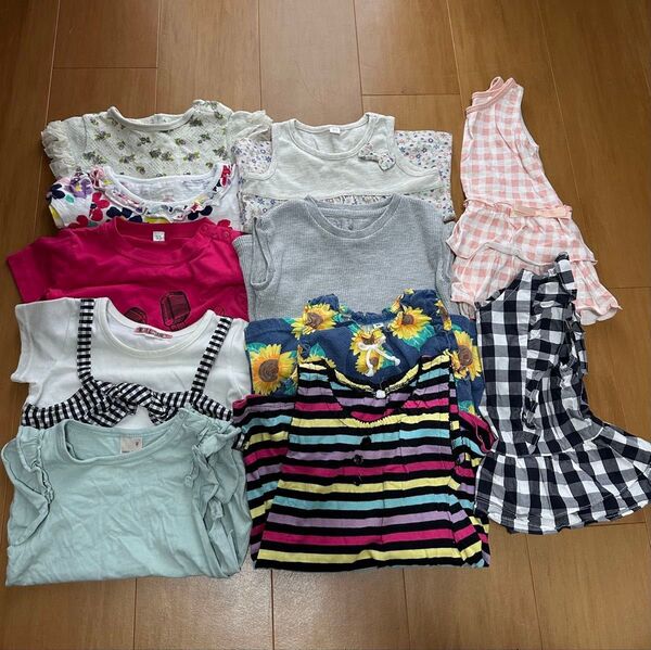 90cm 半袖 Tシャツ ノースリーブ 夏服 女の子 まとめ売り