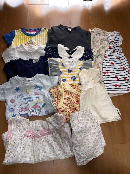 90cm 半袖 Tシャツ ノースリーブ夏服 女の子 まとめ売り