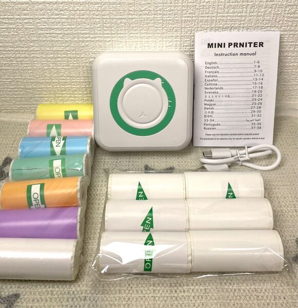 【C15G】ミニサーマルプリンター スマホ用プリンター ポータブルプリンター