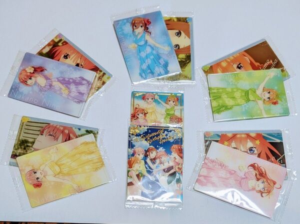 五等分の花嫁ウエハース.一花、二乃、三玖、四葉、五月。