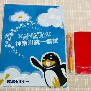 臨海セミナー クリアファイル(神奈川県統一模試) 暗記シート(赤シート) サラサ オレンジ ボールペン #りんペン