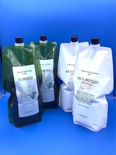 ルベル ナチュラルヘアソープシーウィード1600ml 2つ ライスプロテイン1600ml 2つセット 新品未使用