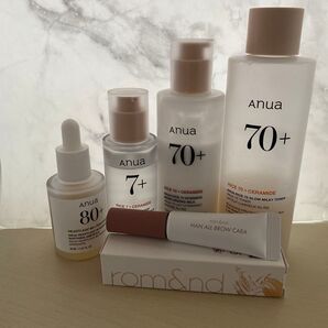 Anua ライススキンケアセット&ロムアンドアイブロウ 5点セット