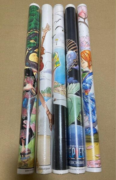 【激レア未使用】ワンピース ジャンプフェスタ限定 原作柄B2ポスター 5本セット 2002/2003/2004/2005/2006