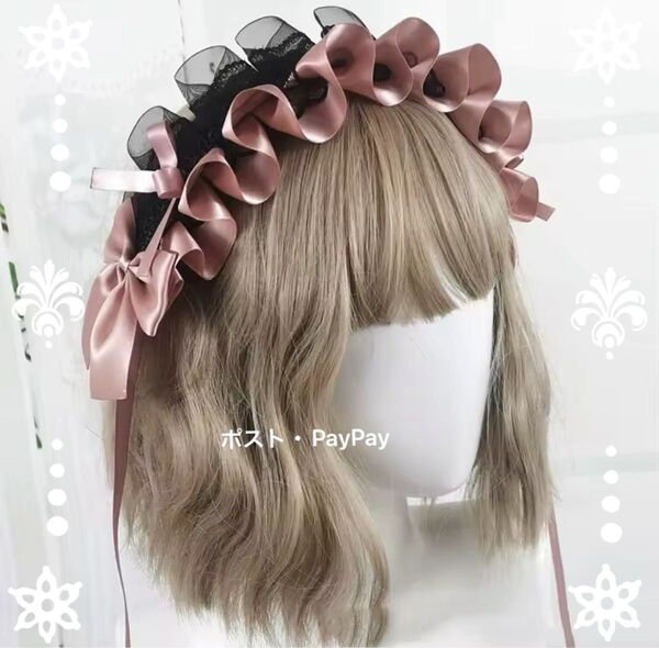 ゴスロリ ロリータ ヘアアクセサリー ヘッドドレス 髪飾り リボン コスプレ