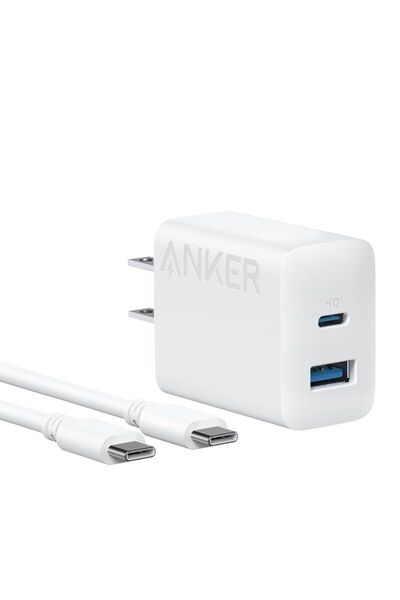 Anker Charger (20W, 2-Port)with USB-C & USB-C ケーブル 20WUSB-Cケーブル付属