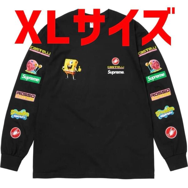 Supreme SpongeBob Castelli Racing L/S Tee Black XLサイズ