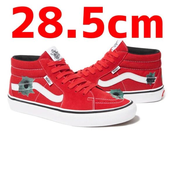 Supreme Vans Nate Lowman Skate Grosso Mid Red 28.5cm