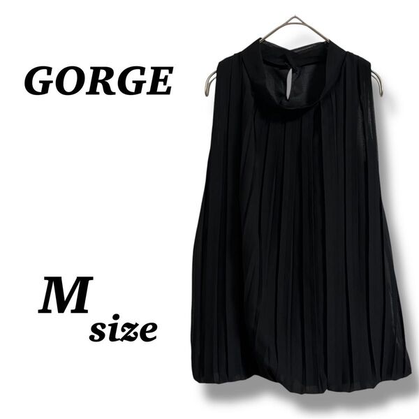 GORGE ノースリーブ プリーツトップス M ブラック