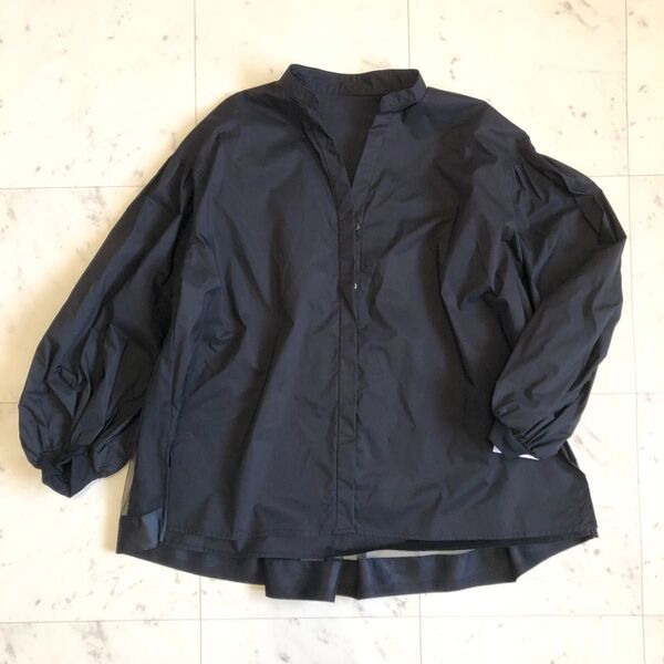 新品未使用 ヤマダヤ FENNEL バックチュールバルーンスリーブシャツ 黒 M ブラック L