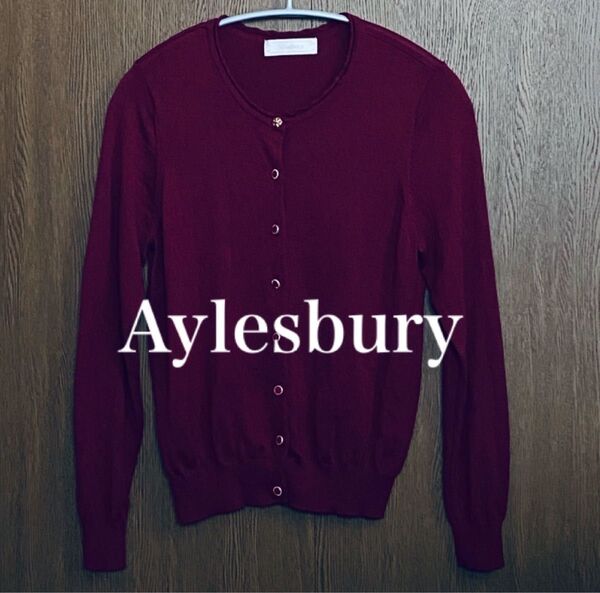 Aylesbury アリスバーリー ウールカーディガン トップス 長袖カーディガン ワインレッド Mサイズ