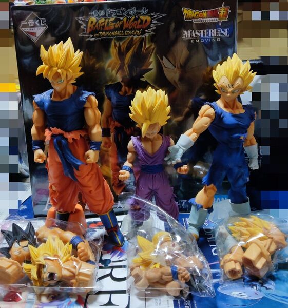 ドラゴンボール フィギュア一番くじ BATTLE OF WORLD 孫悟空&孫悟飯&ベジータ 3点セット DRAGONBALL