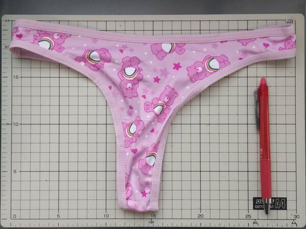 中学生高校生むけプリントTバックパンティーショーツピンクテディベア
