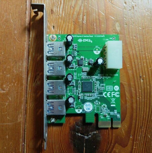 Planex PL-US3IF04PE Ti TUSB7340チップ搭載 USB3.0拡張カード 4ポート