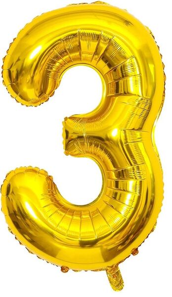 バルーン アルミ風船 ゴールド 数字3 大きい 誕生日 ハッピーバースデー 飾り付け 約90cm