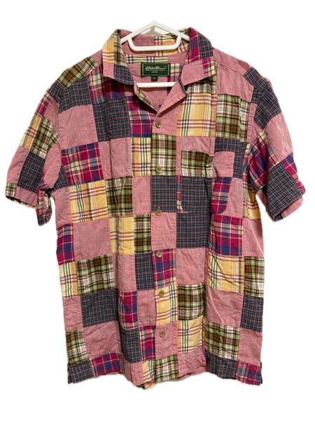 半袖シャツ 美品!【Eddie Bauer エディーバウアー】XS パッチワーク柄