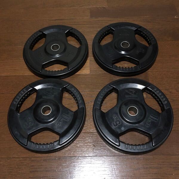 BODYMAKER ボディメーカー ラバー被覆 バーベル プレート 28mm穴 5kg 4枚セット