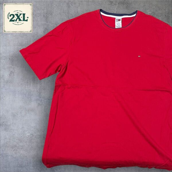 【US古着】レッド XXL Tシャツ 半袖 レギュラー プリント メンズ レディース 大きいサイズ オーバーサイズ