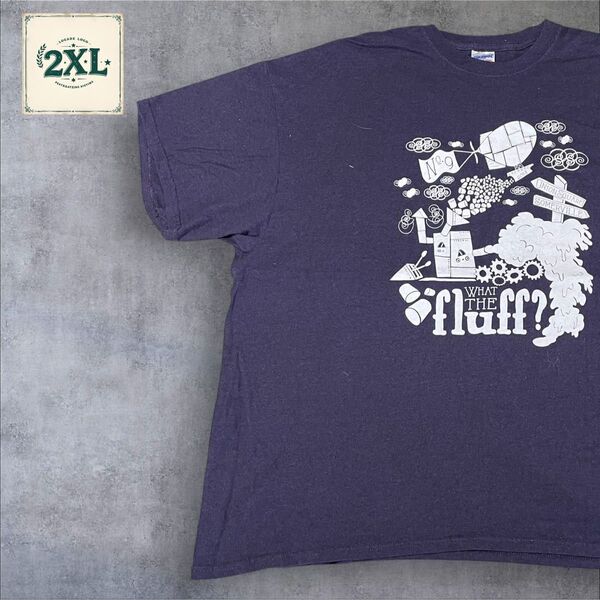 【US古着】ネイビー 2XL Tシャツ 半袖 レギュラー プリント メンズ レディース 大きいサイズ オーバーサイズGILDAN