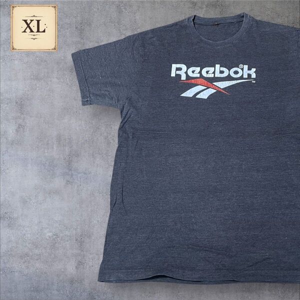 【US古着】グレー XL Tシャツ 半袖 レギュラー プリント メンズ レディース 大きいサイズ オーバーサイズ リーボック