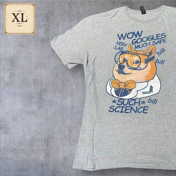 【US古着】グレー XL Tシャツ 半袖 レギュラー プリント メンズ レディース 大きいサイズ オーバーサイズ
