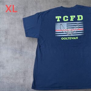 【US古着】ネイビー XL Tシャツ 半袖 レギュラー プリント メンズ レディース 大きいサイズ オーバーサイズ