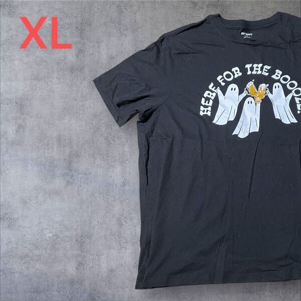 【US古着】ブラック XL Tシャツ 半袖 レギュラー プリント メンズ レディース 大きいサイズ オーバーサイズ