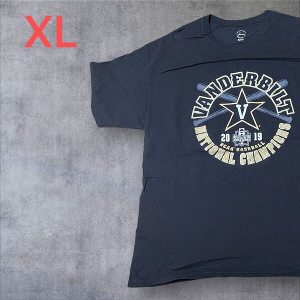 【US古着】ブラック XL Tシャツ 半袖 レギュラー プリント メンズ レディース 大きいサイズ オーバーサイズ