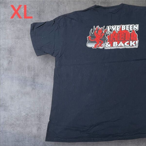 【US古着】ブラック XL Tシャツ 半袖 レギュラー プリント メンズ レディース 大きいサイズ オーバーサイズ