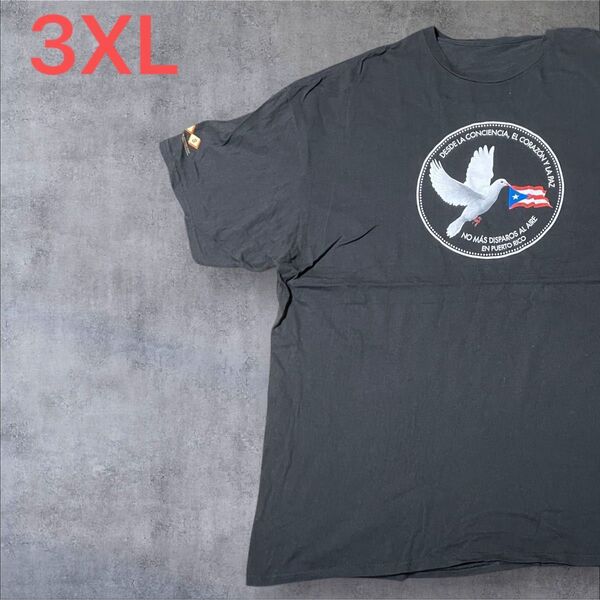 【US古着】ブラック 3XL Tシャツ 半袖 レギュラー プリント メンズ レディース 大きいサイズ オーバーサイズ