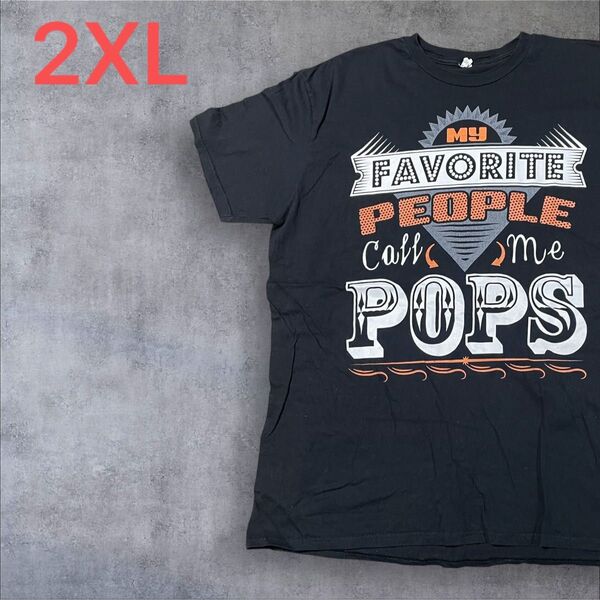 【US古着】ブラック 2XL Tシャツ 半袖 レギュラー プリント メンズ レディース 大きいサイズ オーバーサイズ