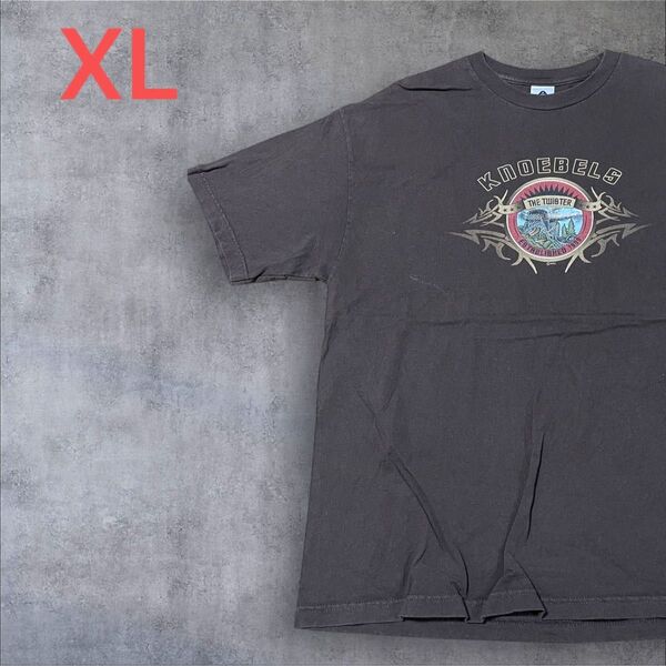 【US古着】ダークブラウン XL Tシャツ 半袖 レギュラー プリント メンズ レディース 大きいサイズ オーバーサイズ