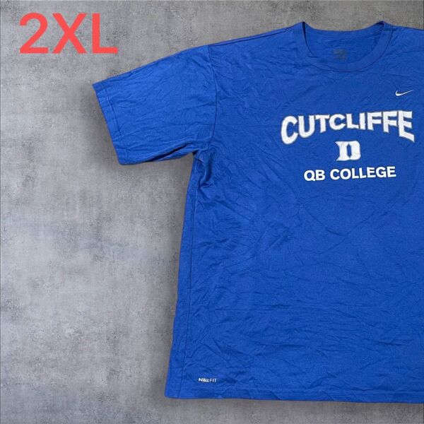 【US古着】ブルー 2XL Tシャツ 半袖 レギュラー プリント メンズ レディース 大きいサイズ オーバーサイズ ナイキ