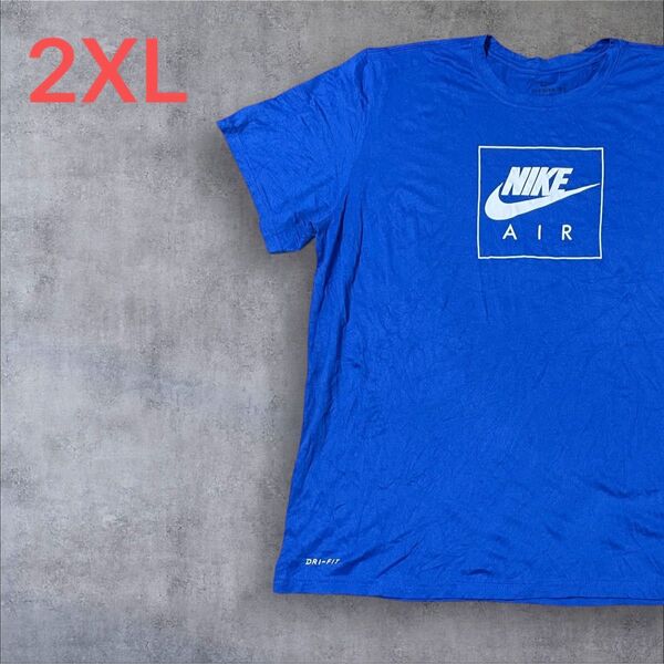 【US古着】ブルー 2XL Tシャツ 半袖 レギュラー プリント メンズ レディース 大きいサイズ オーバーサイズ ナイキ