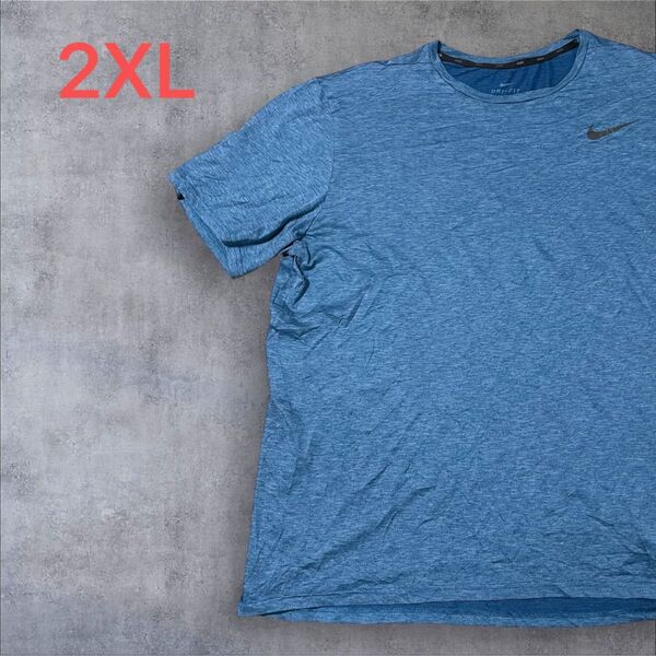 【US古着】ブルー 2XL Tシャツ 半袖 レギュラー プリント メンズ レディース 大きいサイズ オーバーサイズ ナイキ