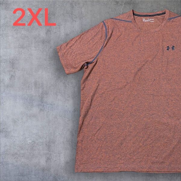 【US古着】オレンジ 2XL Tシャツ 半袖 レギュラー プリント メンズ レディース 大きいサイズ オーバーサイズ