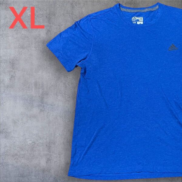 【US古着】ブルー XL Tシャツ 半袖 レギュラー プリント メンズ レディース 大きいサイズ オーバーサイズ アディダス