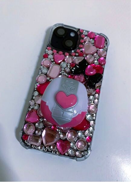 iPhone14ケース iPhoneケースデコ キュアブラック ハンドメイド
