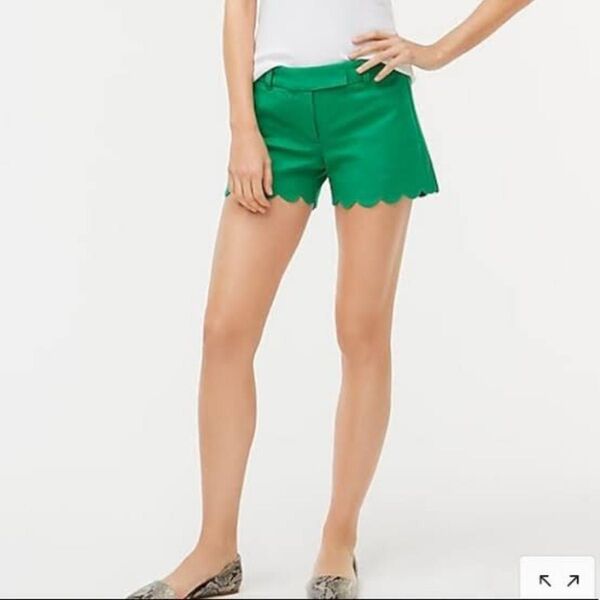J.Crew スカラップヘムショートパンツ グリーン