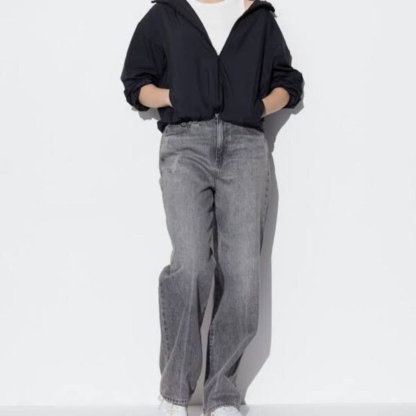 UNIQLO ユニクロ ワイドストレートジーンズ 05Gray 27