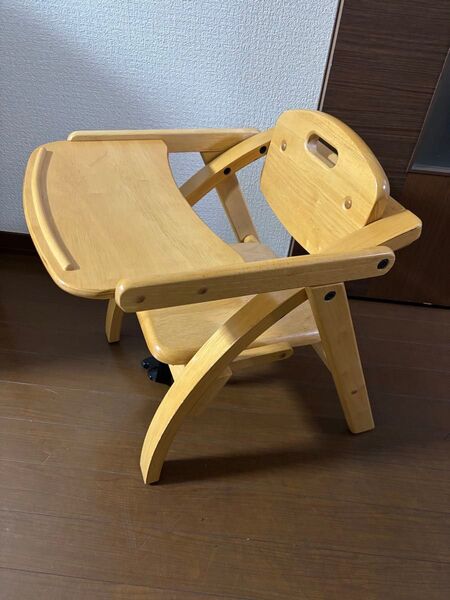 美品!yamatoya アーチローチェア 木製 ベビーチェア ナチュラル 大和屋