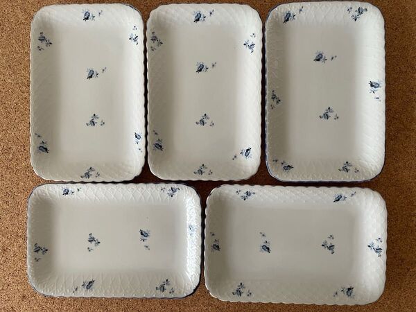 【販売期間 〜5/31まで】角皿 長方形 23.5×15cm 5枚 花柄